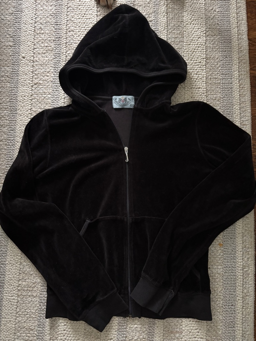 Juicy couture Black Velour Zip-Up Hoodie